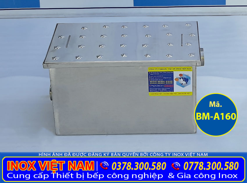 goc chinh dien 1 - Bể Tách Mỡ Công Nghiệp Âm Sàn 160 Lít BM-A160