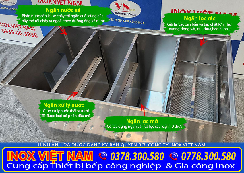 bay tach mo am san BM A1000 4 - Bẫy Mỡ Inox Công Nghiệp Âm Sàn 1000L BM-A1000